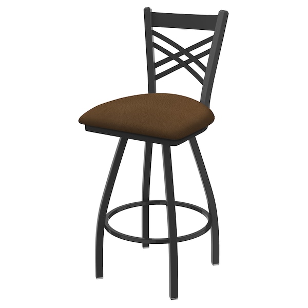 36" Swivel Bar Stool, Pewter Finish, Rein Thatch Seat